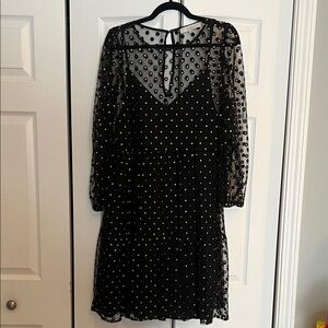 Elegant Black Polka Dot Dress